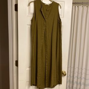 Elizabeth Suzann green linen dress